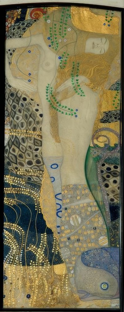 Waterslangen I door Gustav Klimt